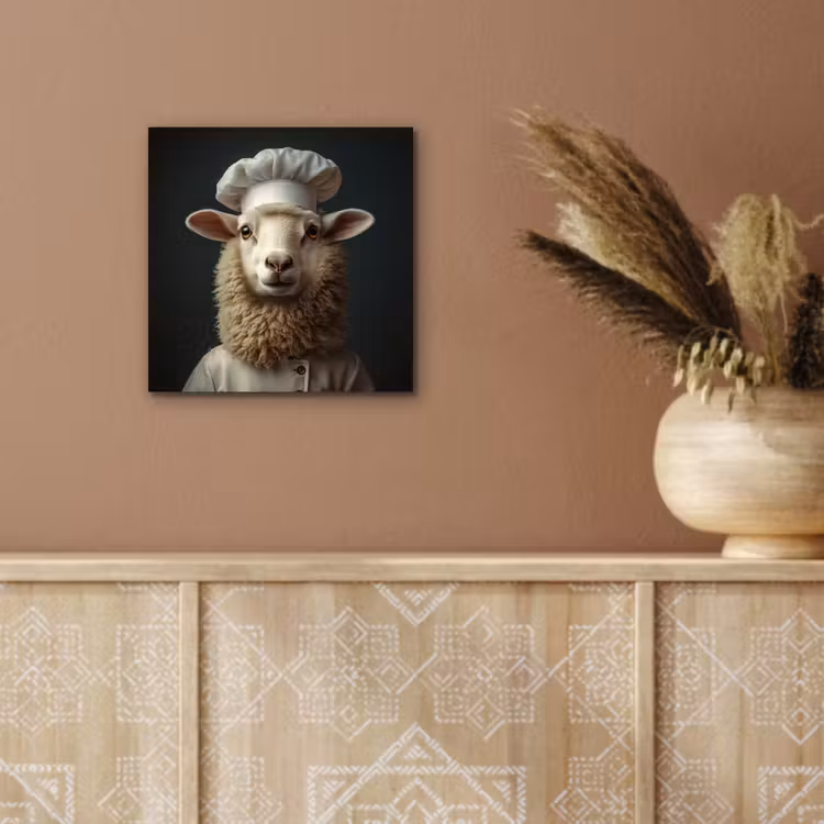 Aluminium schilderij - Schaap - Wol - Kok — 5