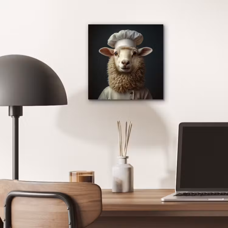 Aluminium schilderij - Schaap - Wol - Kok — 6