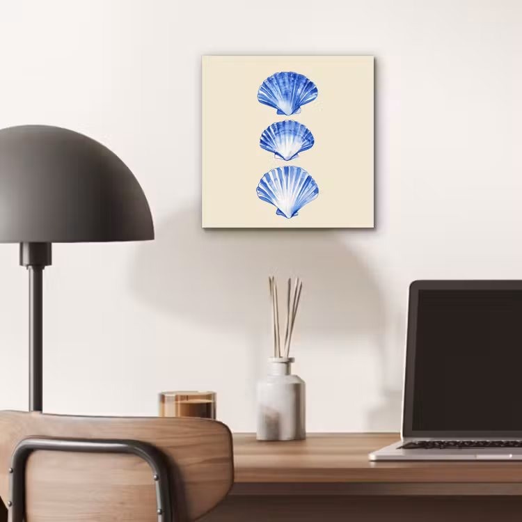 Aluminium schilderij - Schelpen - Blauw - Beige — 6
