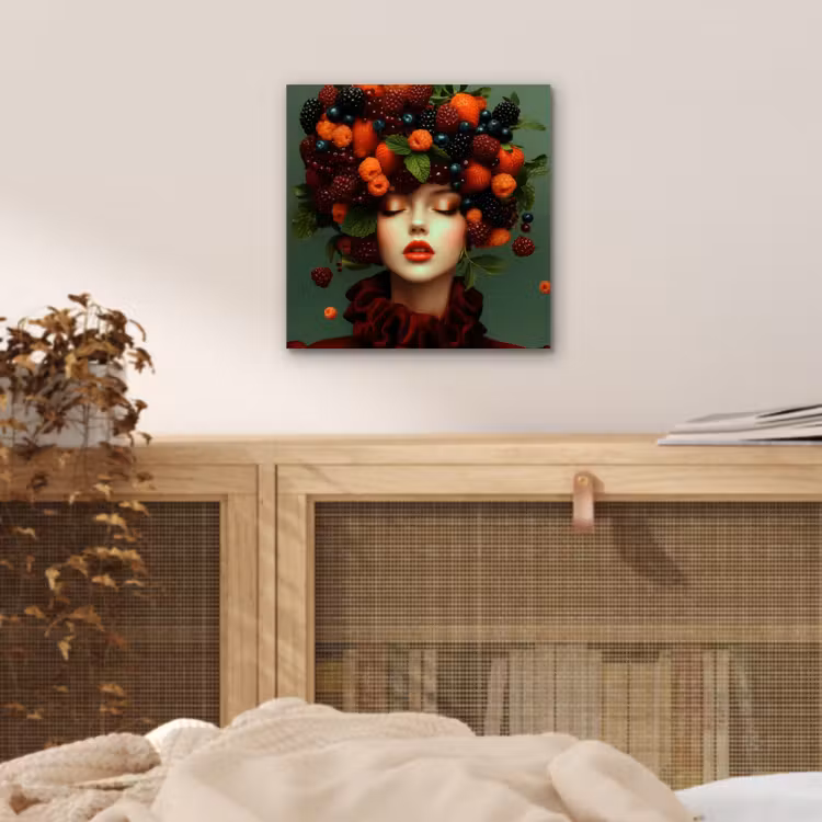 Aluminium schilderij - Vrouw - Aardbeien - Frambozen - Bramen - Bessen — 4