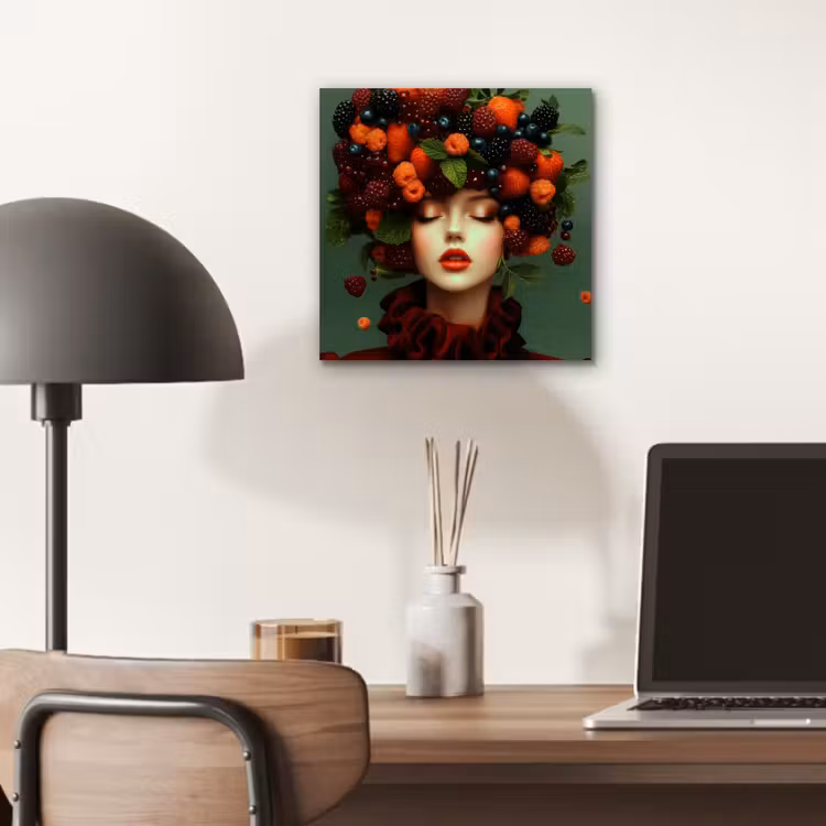 Aluminium schilderij - Vrouw - Aardbeien - Frambozen - Bramen - Bessen — 6