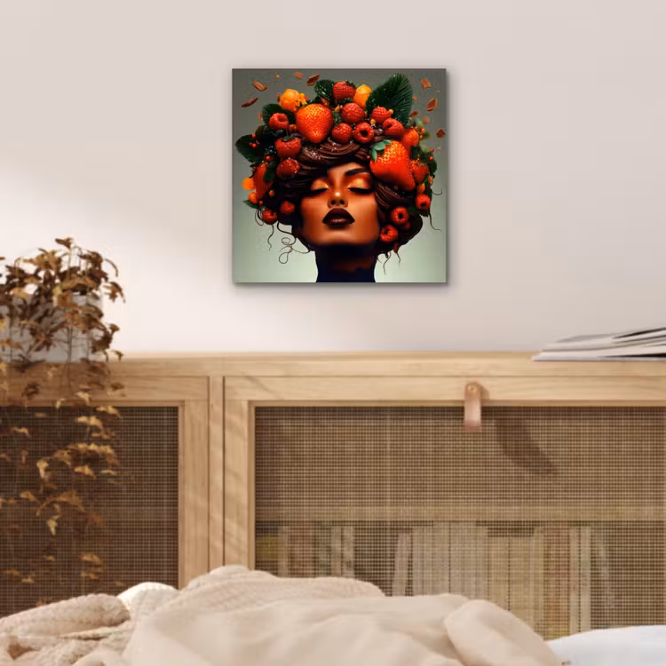 Aluminium schilderij - Vrouw - Chocolade - Frambozen - Aardbeien - Koekjes — 4