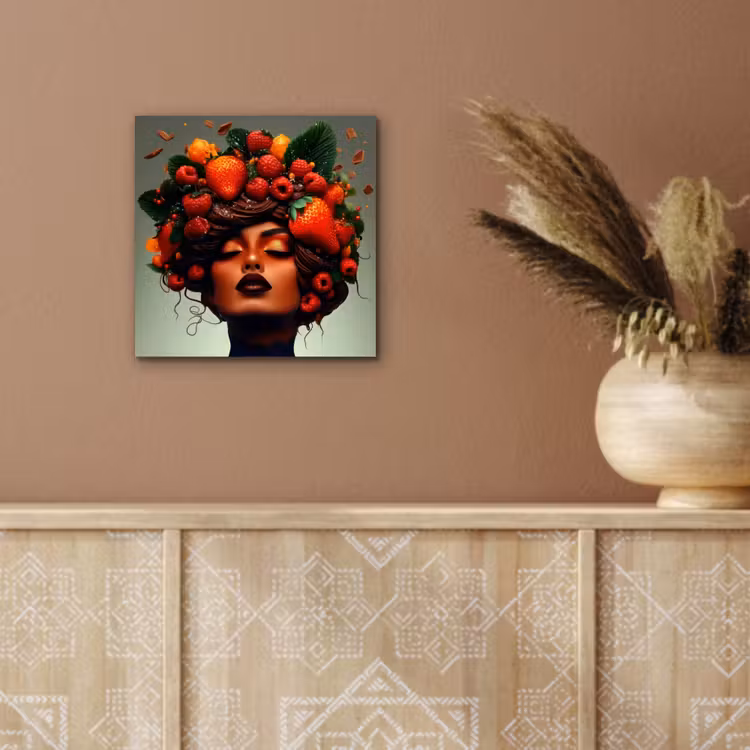 Aluminium schilderij - Vrouw - Chocolade - Frambozen - Aardbeien - Koekjes — 5