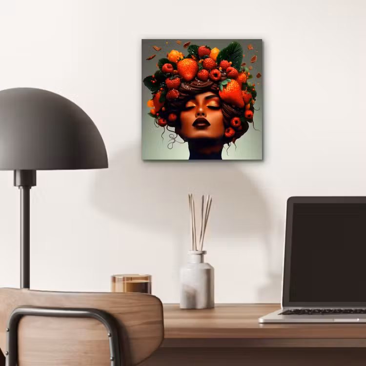 Aluminium schilderij - Vrouw - Chocolade - Frambozen - Aardbeien - Koekjes — 6