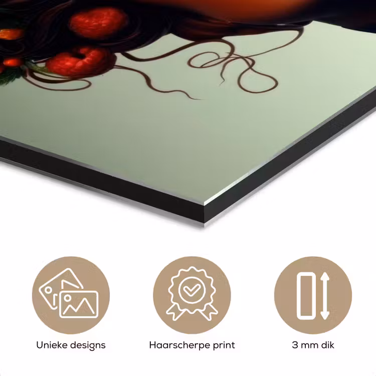 Aluminium schilderij - Vrouw - Chocolade - Frambozen - Aardbeien - Koekjes — 7