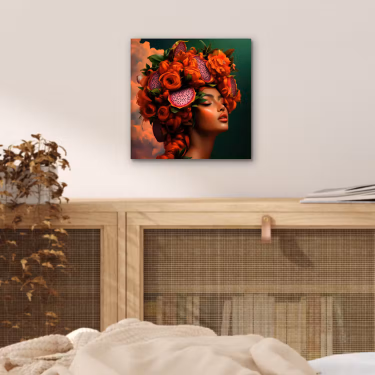 Aluminium schilderij - Vrouw - Drankenfruit - Rozen — 4