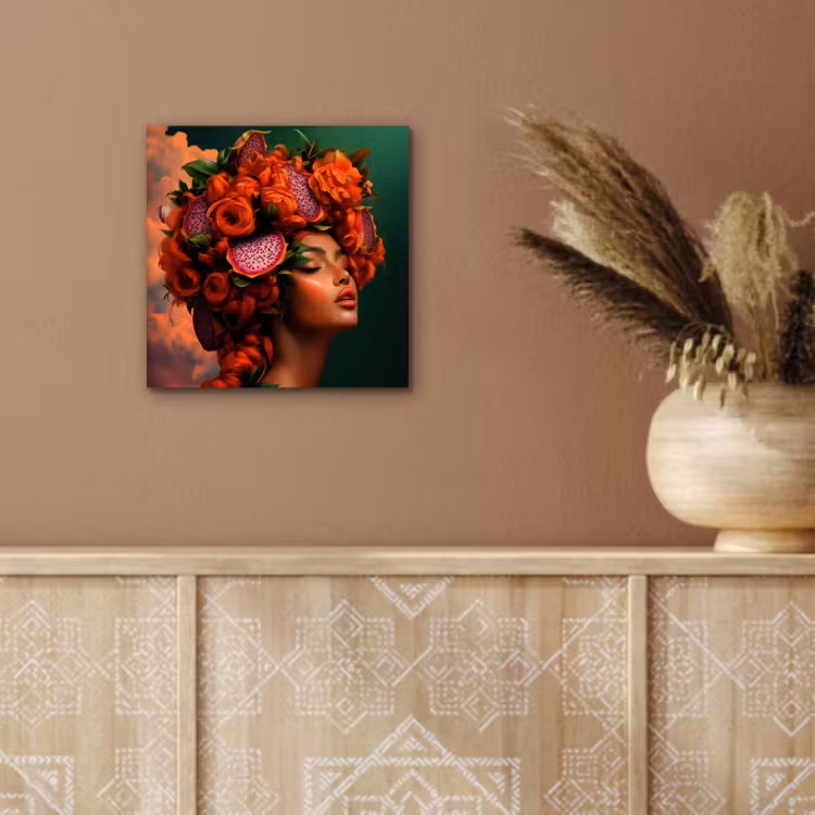 Aluminium schilderij - Vrouw - Drankenfruit - Rozen — 5