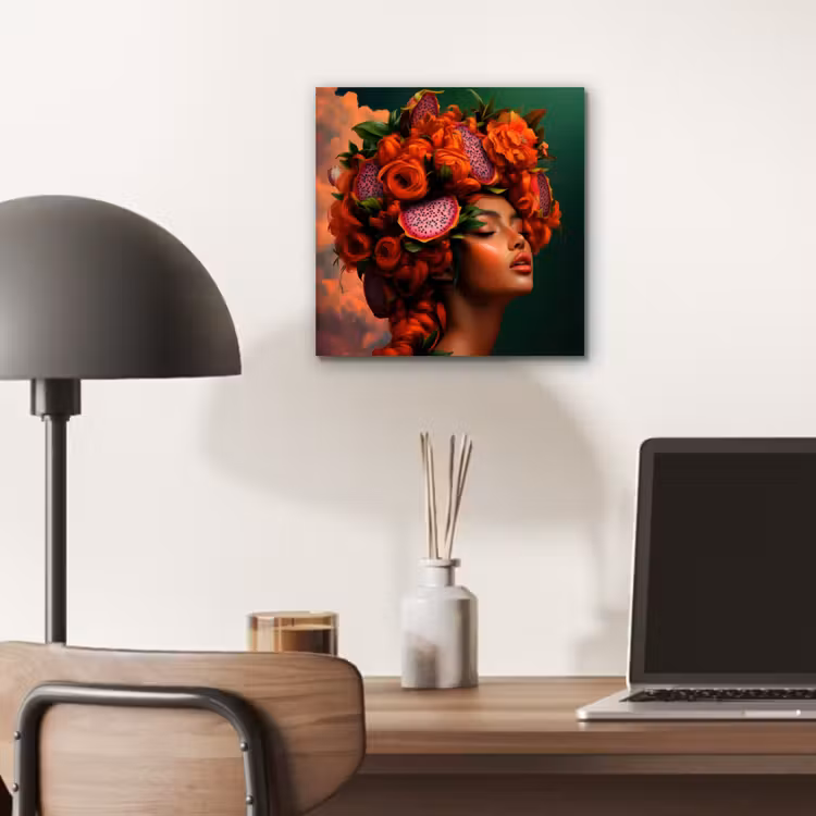Aluminium schilderij - Vrouw - Drankenfruit - Rozen — 6