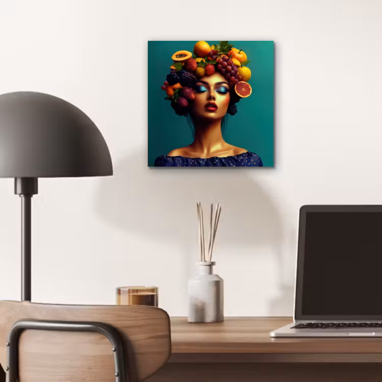 Aluminium schilderij - Vrouw - Hoodtooi - Tropisch - Fruit - Druiven — 6