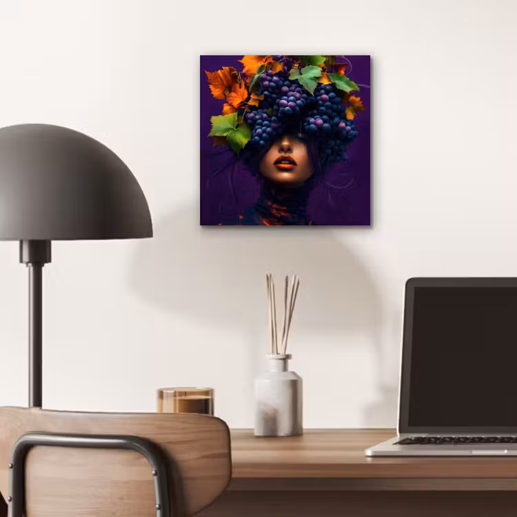 Aluminium schilderij - Vrouw - Paars - Druiven — 6