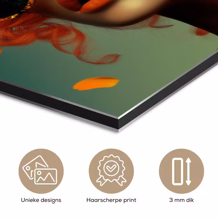 Aluminium schilderij - Vrouw - Sinaasappel - Bessen - Oranje — 7