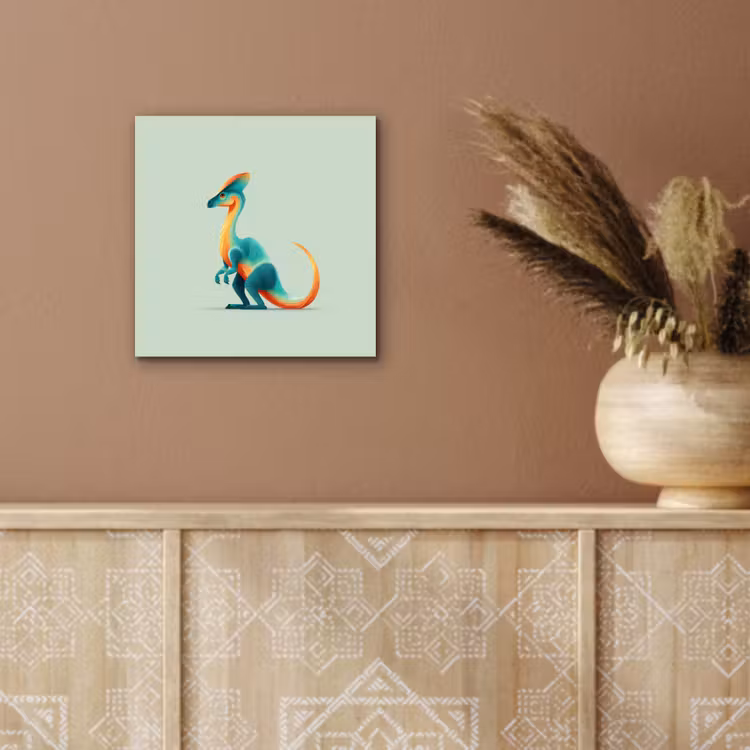 Aluminium schilderij - Staart - Dino - Minimalistisch - Blauw — 5