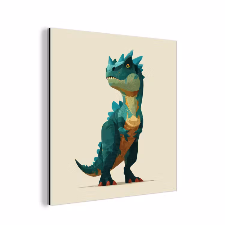 Aluminium schilderij - Stekels - Dino - Blauw - Gespierd — 1