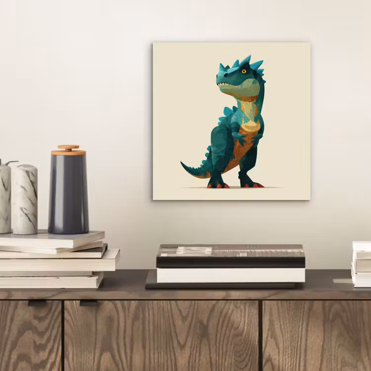 Aluminium schilderij - Stekels - Dino - Blauw - Gespierd — 2