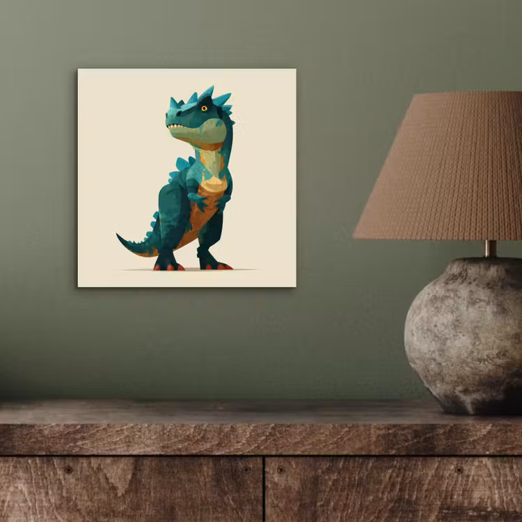 Aluminium schilderij - Stekels - Dino - Blauw - Gespierd — 3