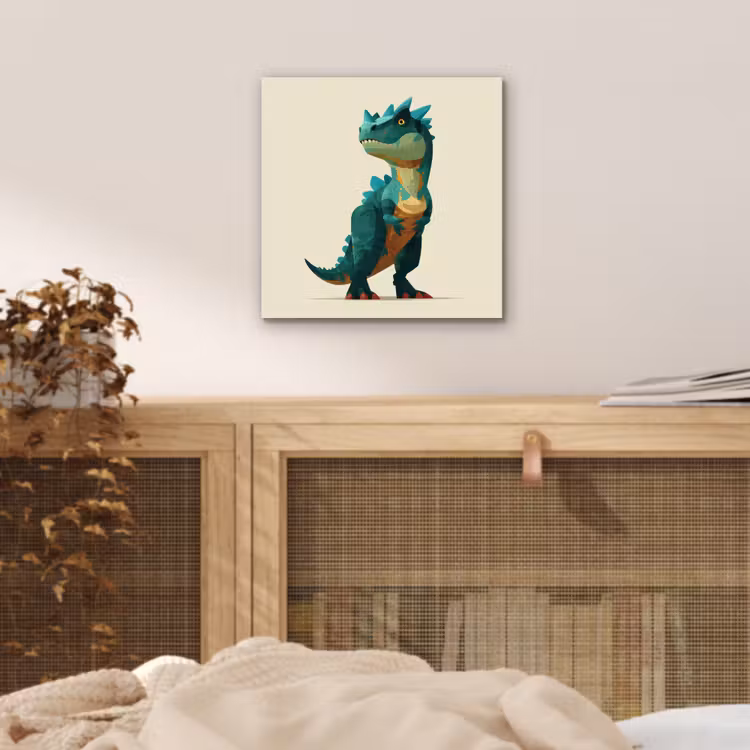 Aluminium schilderij - Stekels - Dino - Blauw - Gespierd — 4