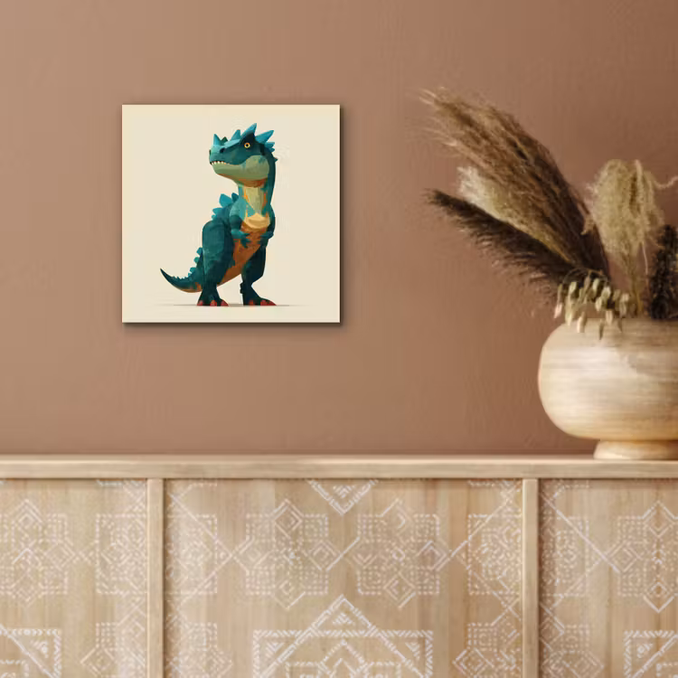 Aluminium schilderij - Stekels - Dino - Blauw - Gespierd — 5