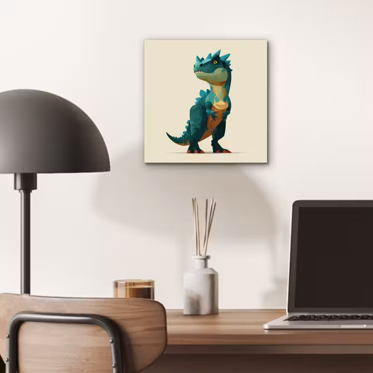 Aluminium schilderij - Stekels - Dino - Blauw - Gespierd — 6