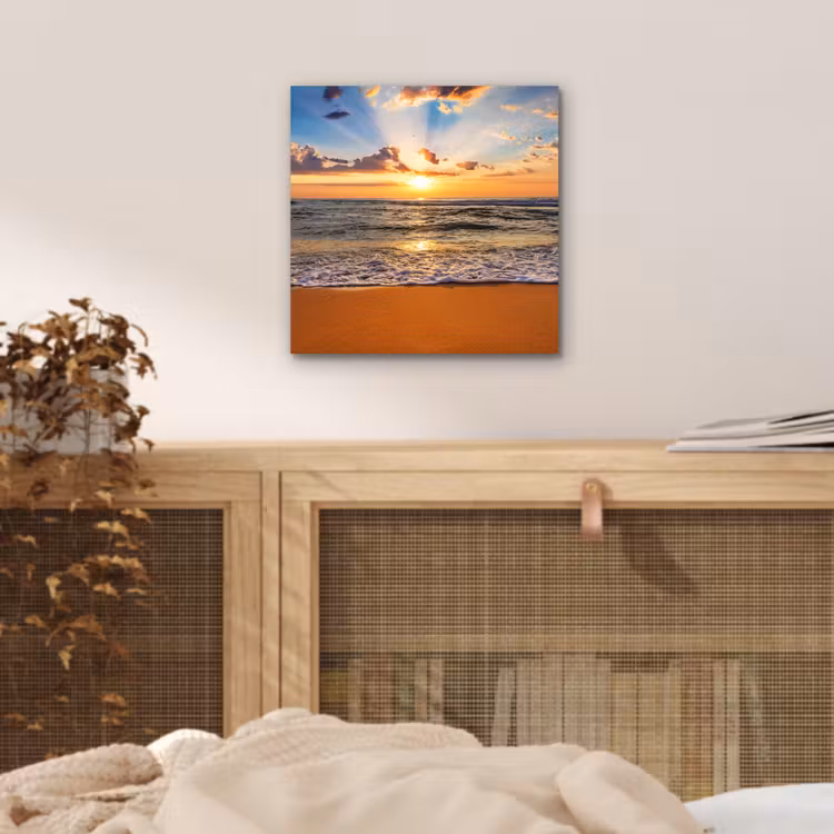 Aluminium schilderij - Strand - Zonsondergang - Zee - Wolken - Horizon — 4