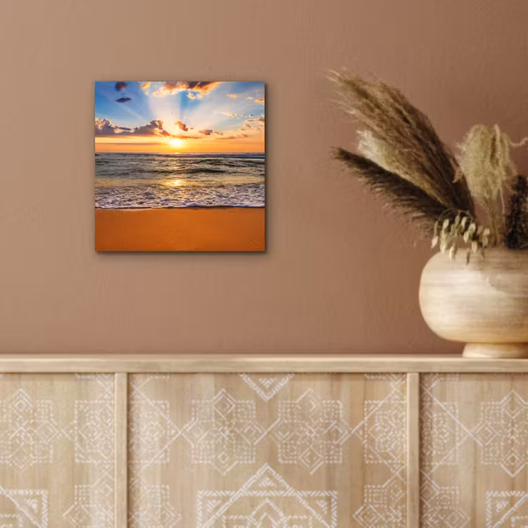 Aluminium schilderij - Strand - Zonsondergang - Zee - Wolken - Horizon — 5
