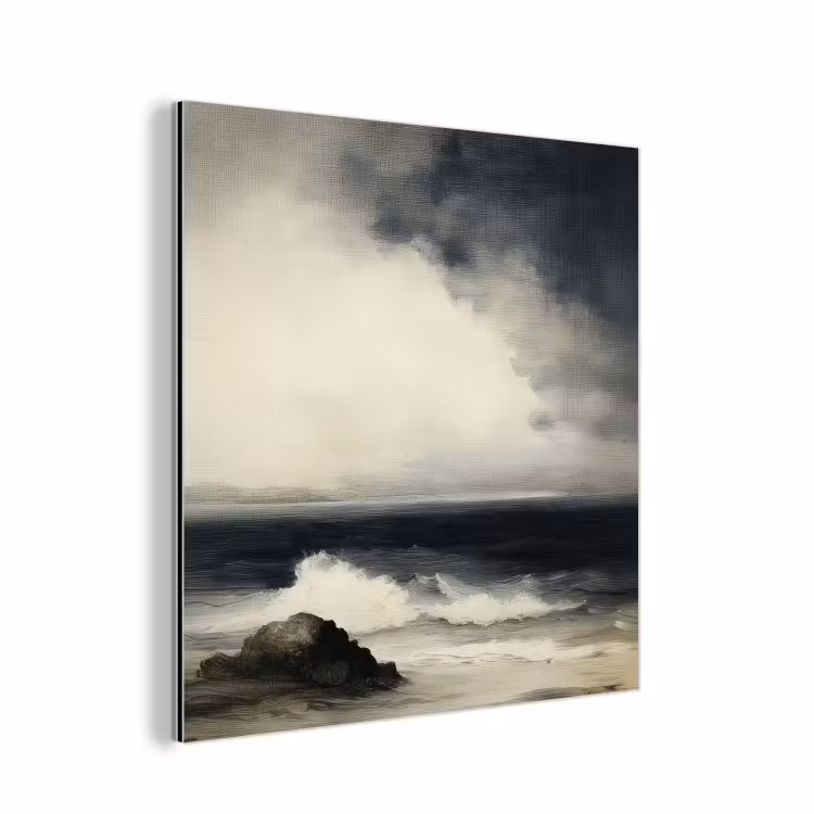 Aluminium schilderij - Zee - Rotsen - Storm — 1