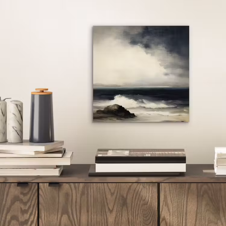 Aluminium schilderij - Zee - Rotsen - Storm — 2
