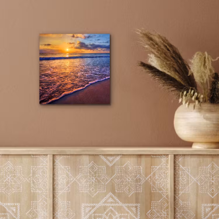 Aluminium schilderij - Zee - Strand - Zonsondergang - Wolken - Horizon — 5