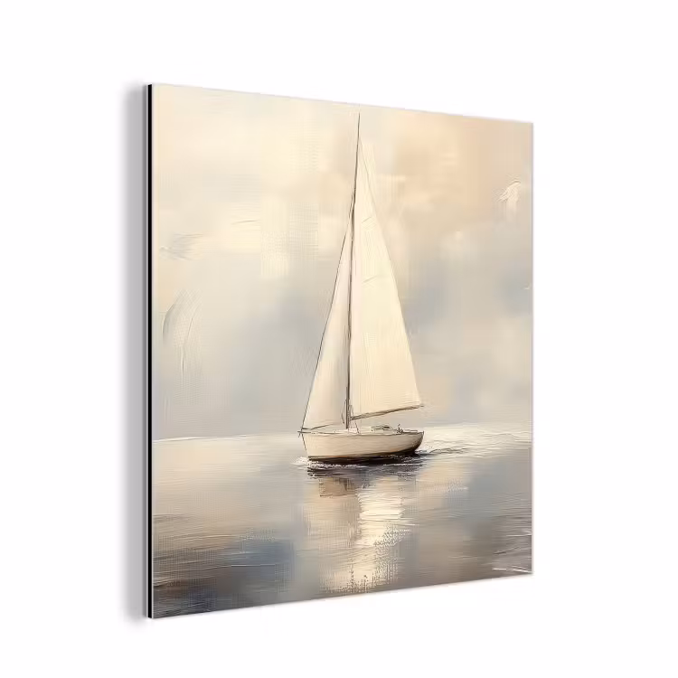 Aluminium schilderij - Zeilschip - Zee - Bewolkt — 1
