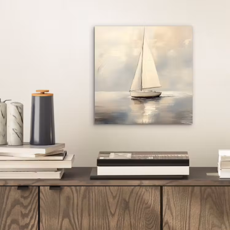 Aluminium schilderij - Zeilschip - Zee - Bewolkt — 2