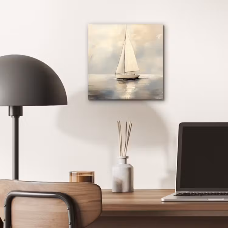 Aluminium schilderij - Zeilschip - Zee - Bewolkt — 6