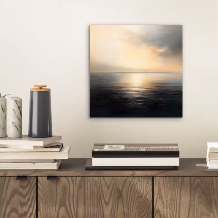 Aluminium schilderij - Zon - Horizon - Zee — 2