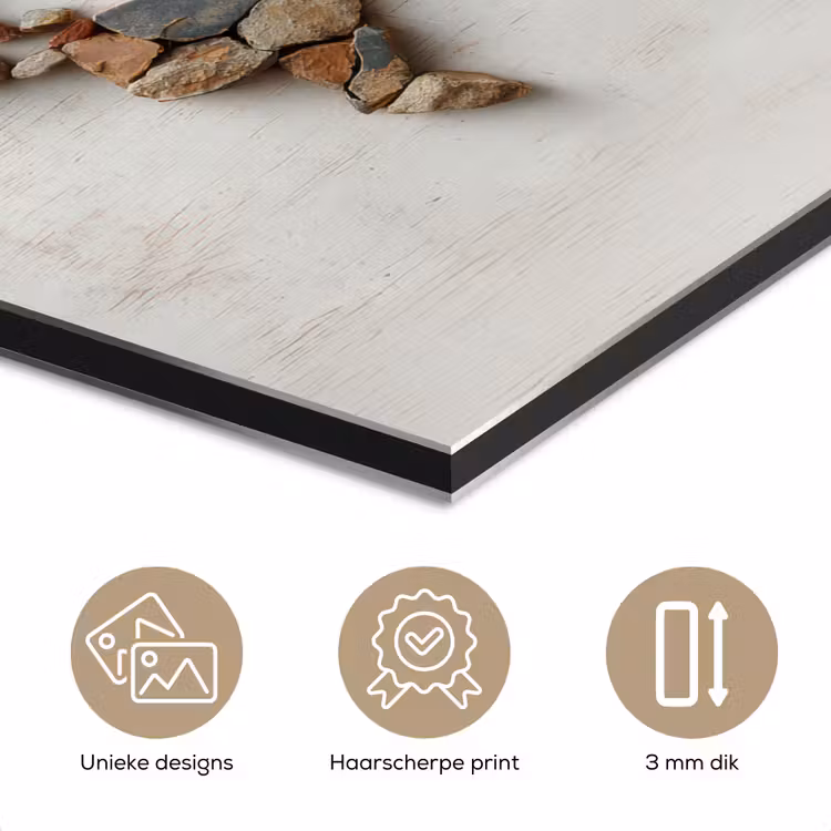 Aluminium schilderij - Wereldkaart - Stenen - Wit — 7