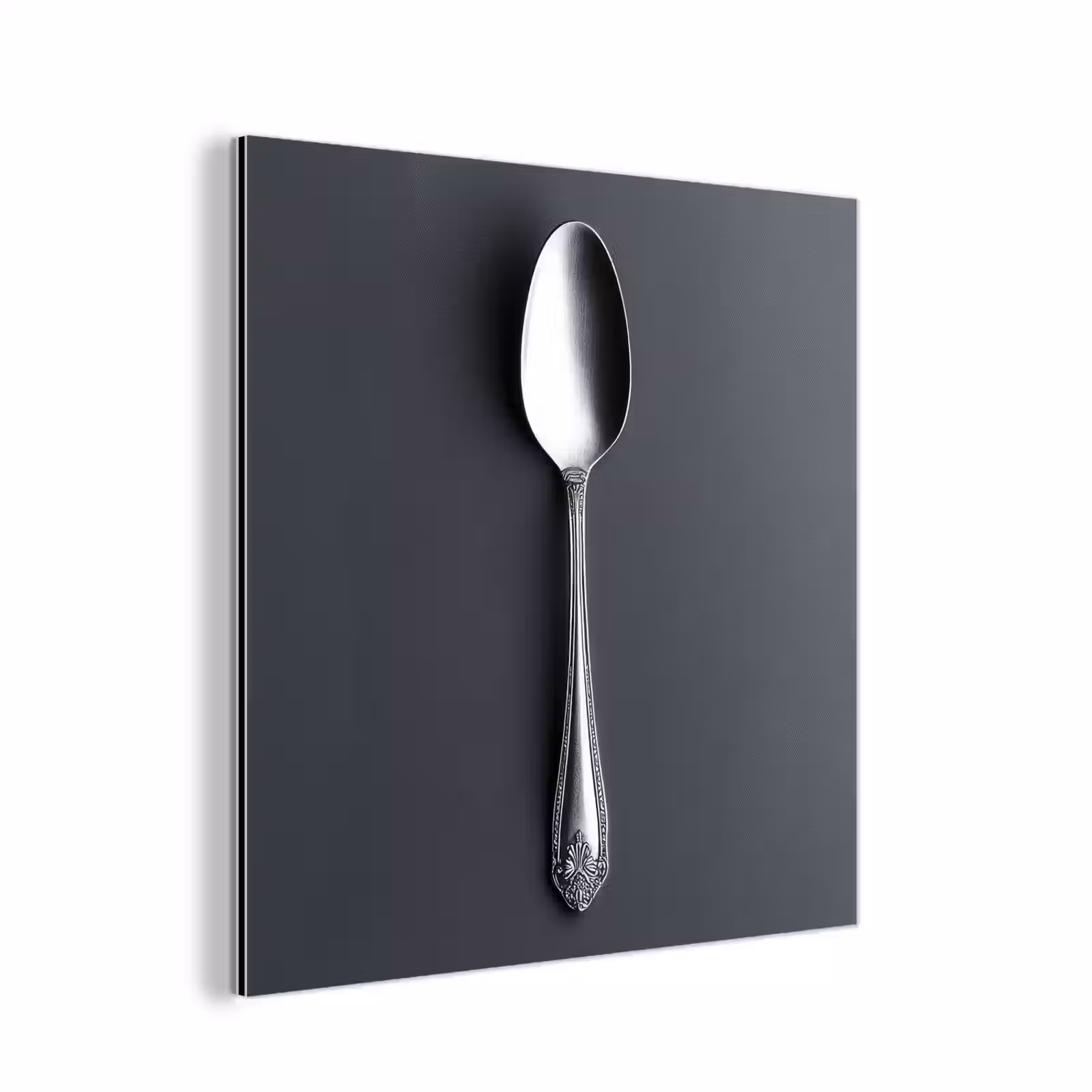 Aluminium schilderij - Zilver - Metaal - Lepel — 1