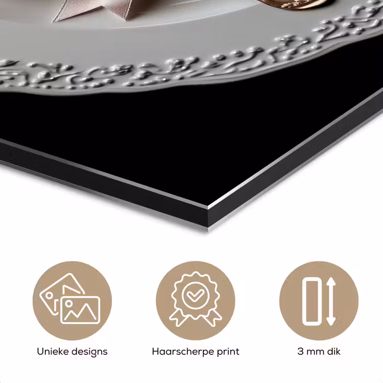 Aluminium schilderij - Rose - Strik - Bestek — 7