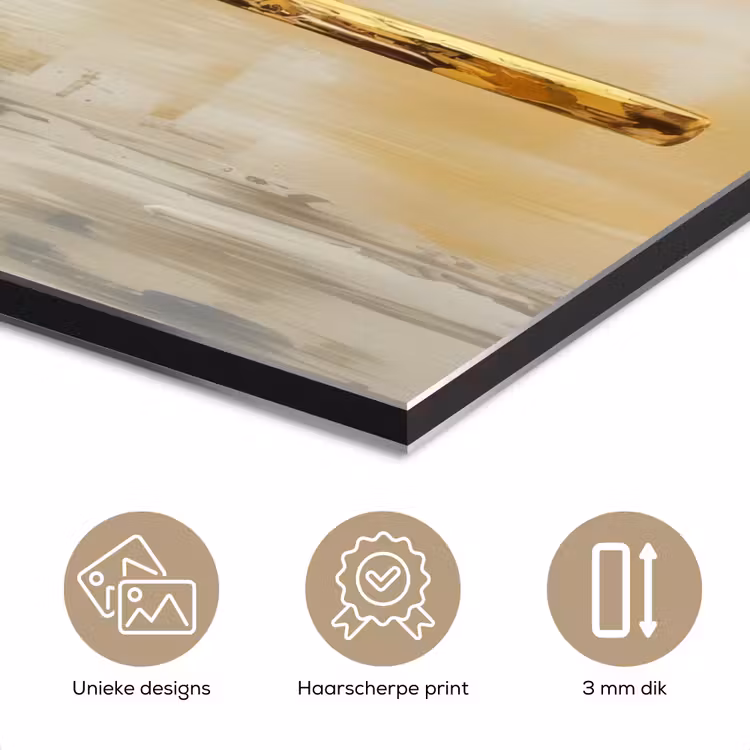 Aluminium schilderij - Verf - Goud - Bestek — 7