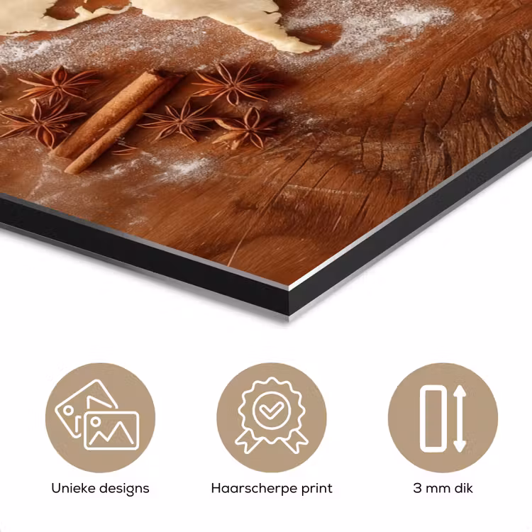 Aluminium schilderij - Wereldkaart - Koekjesdeeg - Warme baksfeer — 7