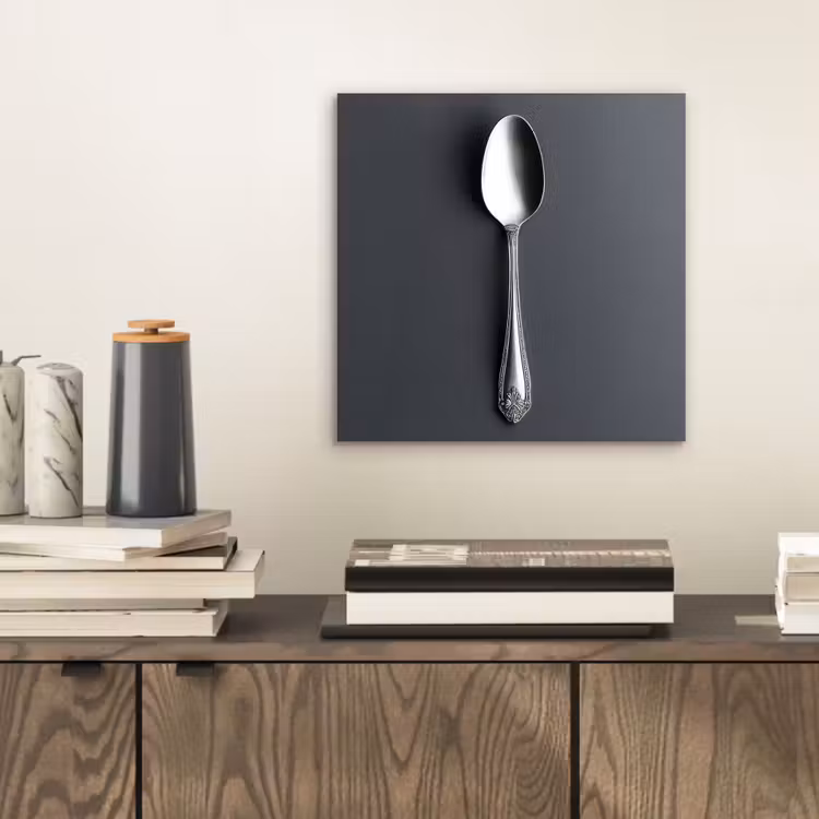 Aluminium schilderij - Zilver - Metaal - Lepel — 2