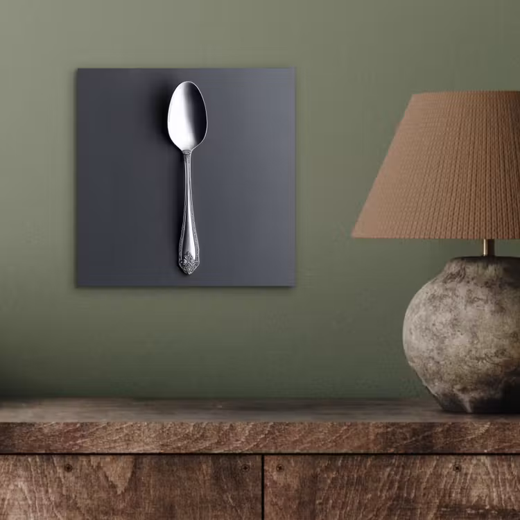 Aluminium schilderij - Zilver - Metaal - Lepel — 3