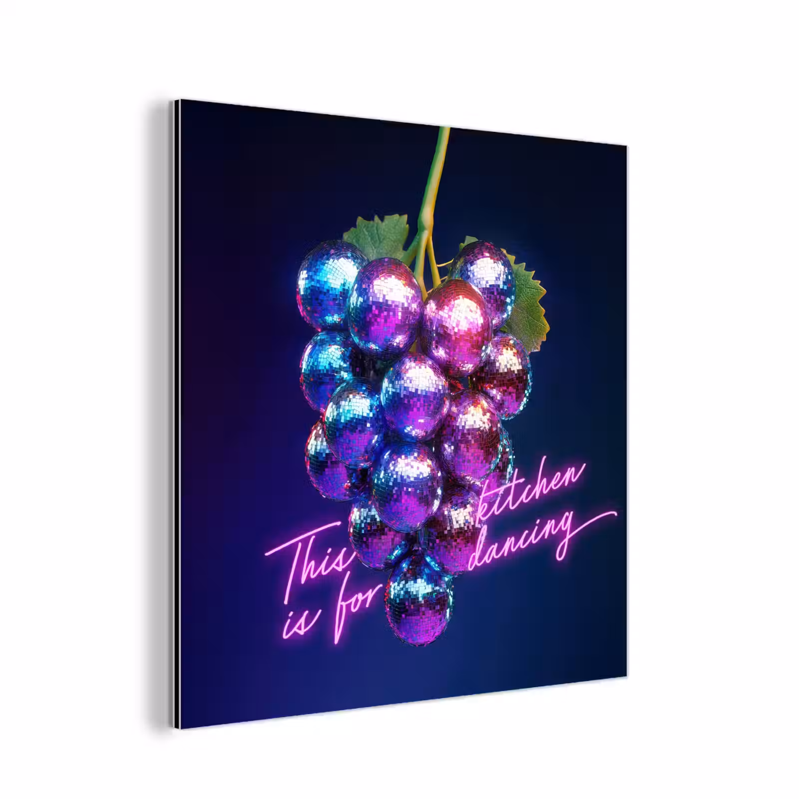 Aluminium schilderij - Quote - Neon - Disco - Druiven — 1