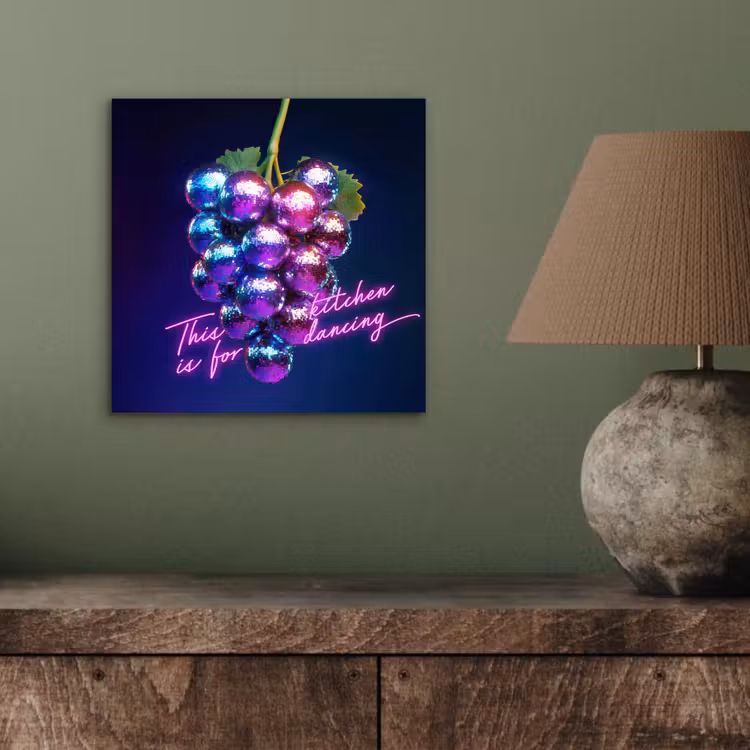 Aluminium schilderij - Quote - Neon - Disco - Druiven — 3