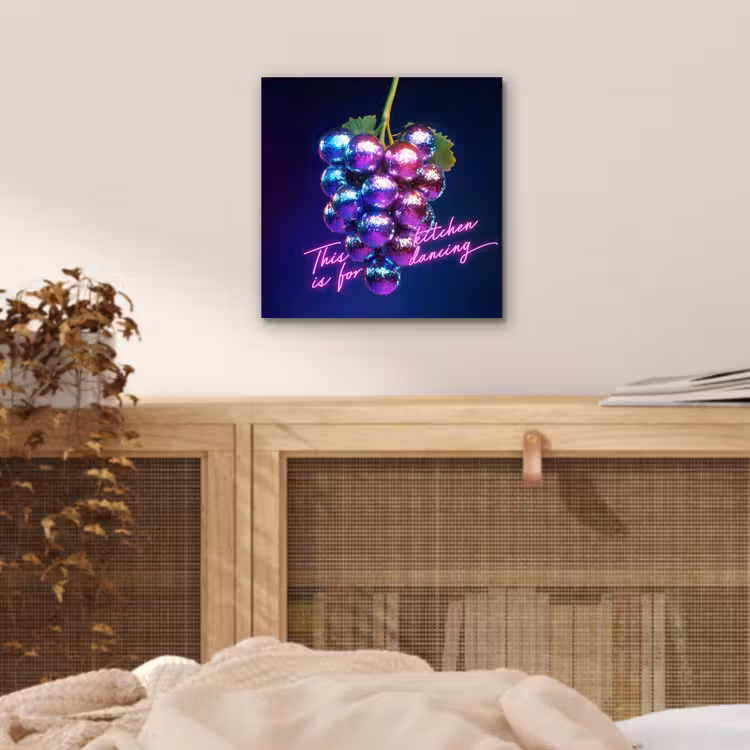Aluminium schilderij - Quote - Neon - Disco - Druiven — 4