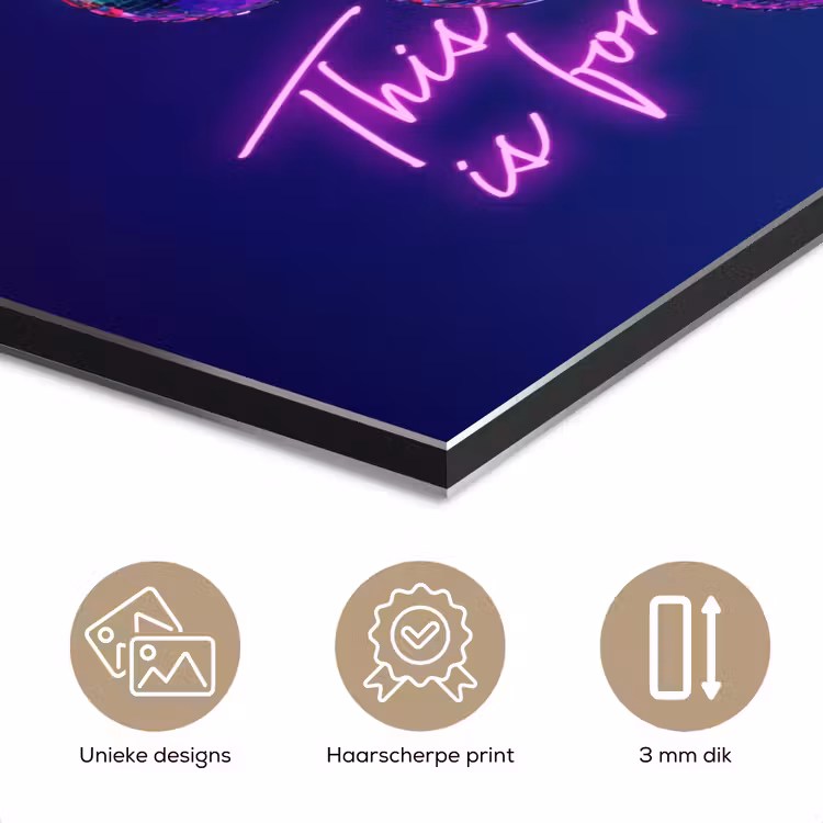 Aluminium schilderij - Quote - Neon - Disco - Druiven — 7