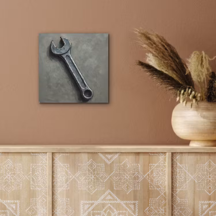 Aluminium schilderij - Steeksleutel - Schilderij - Gereedschap - Verf — 5