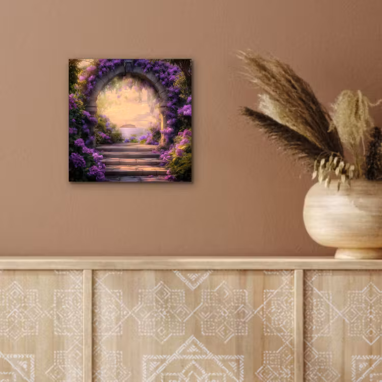 Aluminium schilderij - Poort - Paars - Bloemen — 5