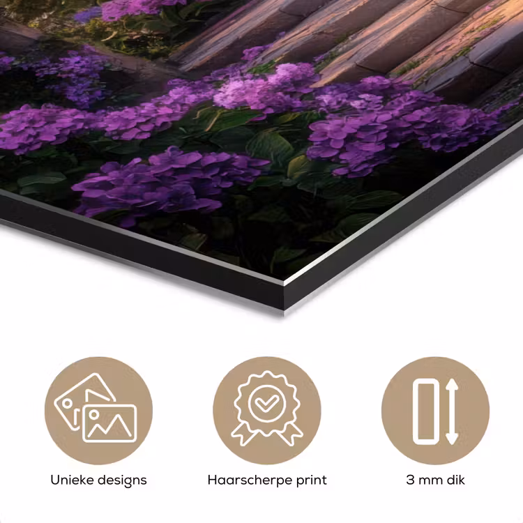 Aluminium schilderij - Poort - Paars - Bloemen — 7
