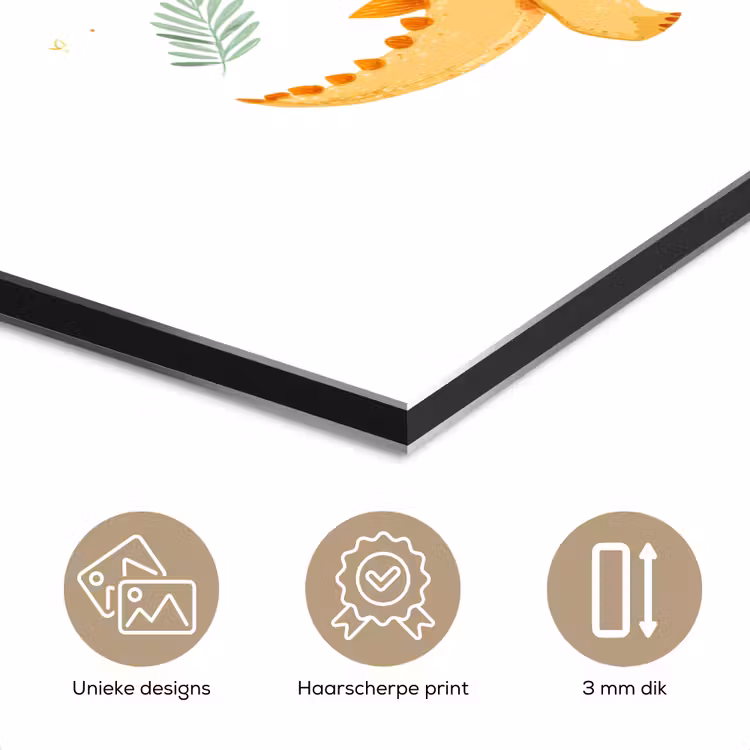 Aluminium schilderij - Sterren - Stegosaurussen - Blaadjes - Groen — 7