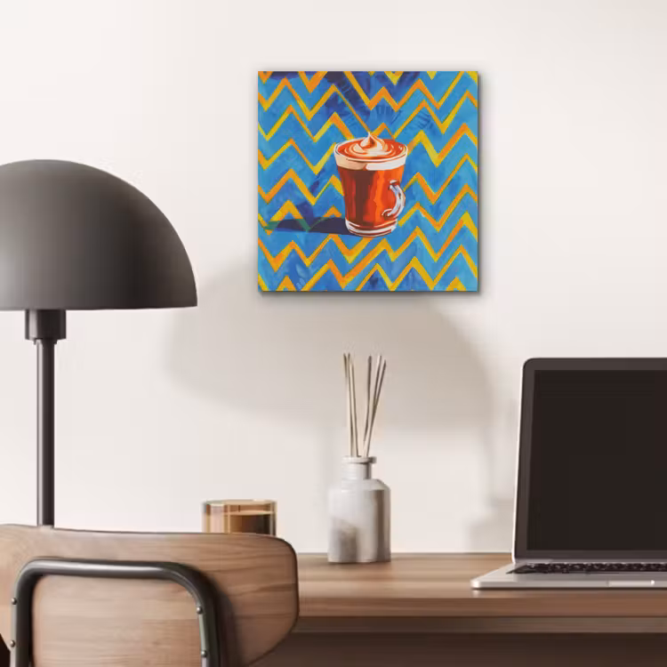Aluminium schilderij - Mok - Koffie - Zigzag - Slagroom — 6