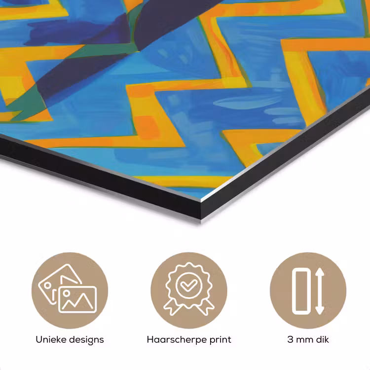 Aluminium schilderij - Mok - Koffie - Zigzag - Slagroom — 7