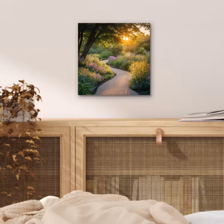 Aluminium schilderij - Pad - Bloemen - Park — 4