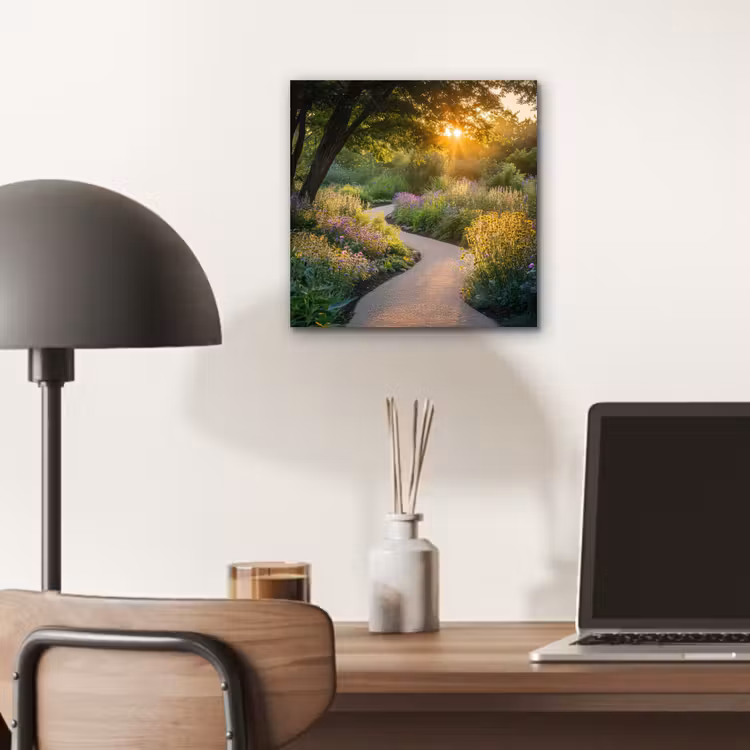 Aluminium schilderij - Pad - Bloemen - Park — 6